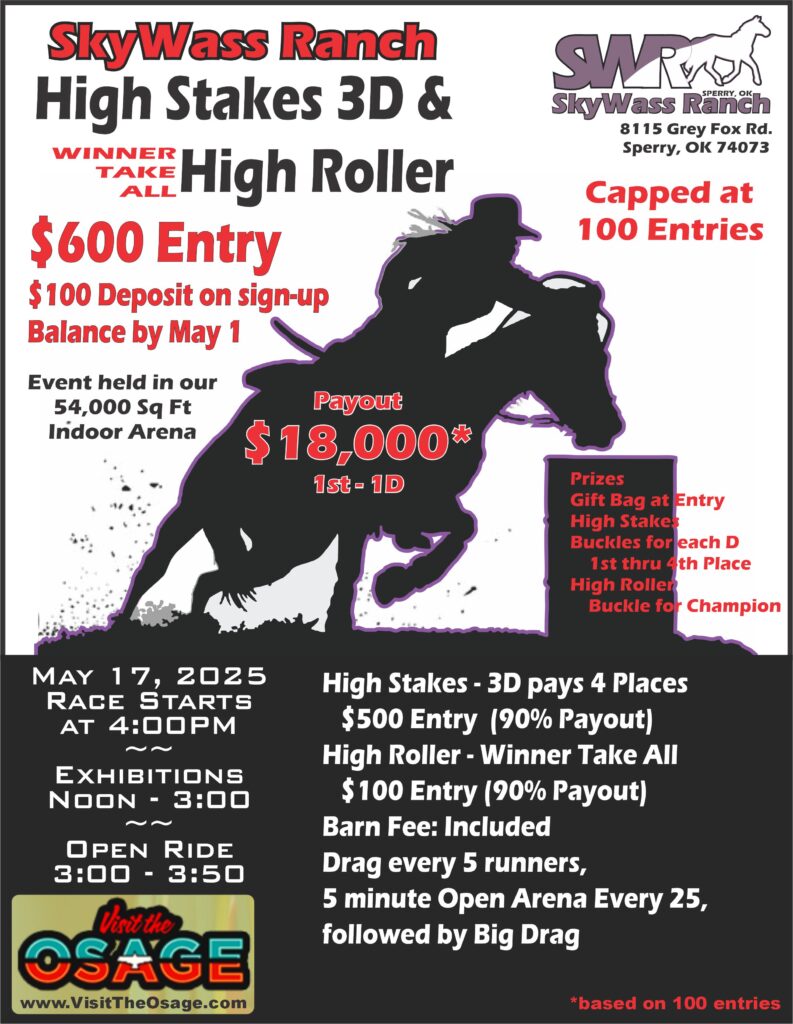 High Stakes / High Roller Barrel Race at SkyWass Ranch